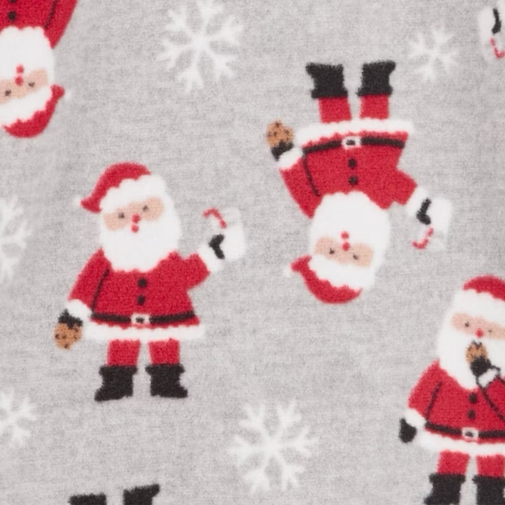 Carter's nwt Toddler Boys' Long Sleeve Christmas Fleece Footed Pajama - Red/Gray - Picture 2 of 4